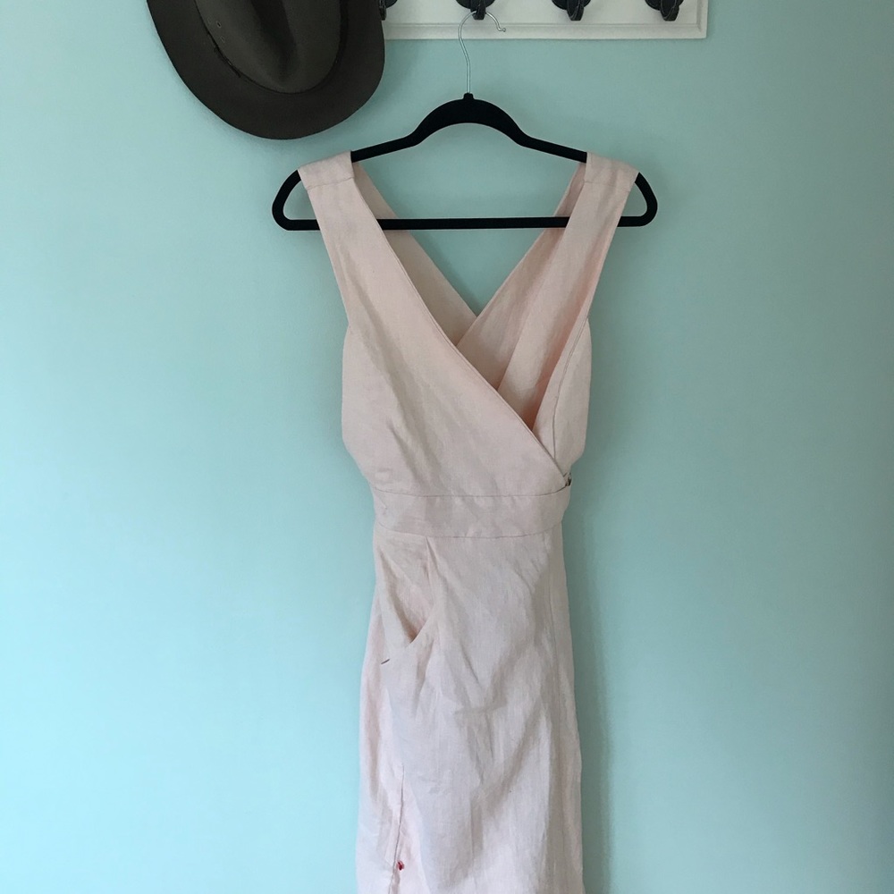 100% linen Nice Martin pink 💗 wrap dress